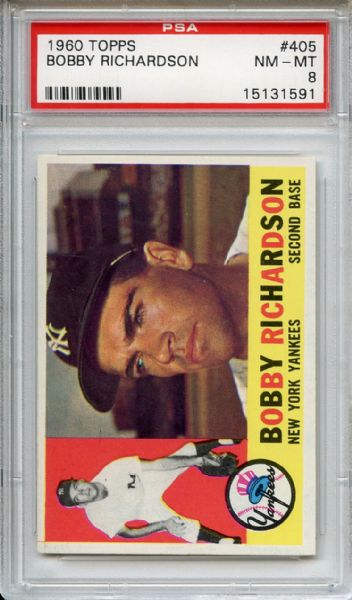 1960 Topps 405 Bobby Richardson PSA NM-MT 8
