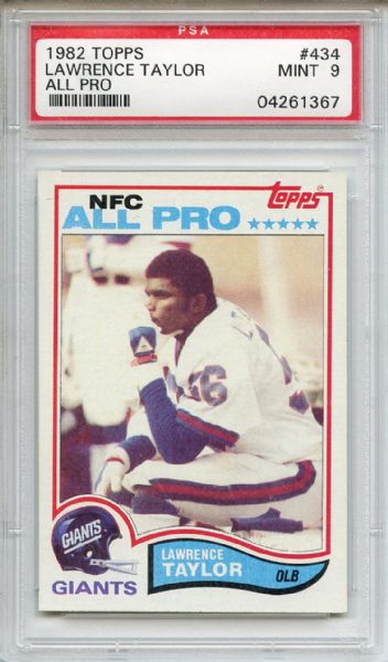 1982 Topps 434 Lawrence Taylor Rookie PSA MINT 9