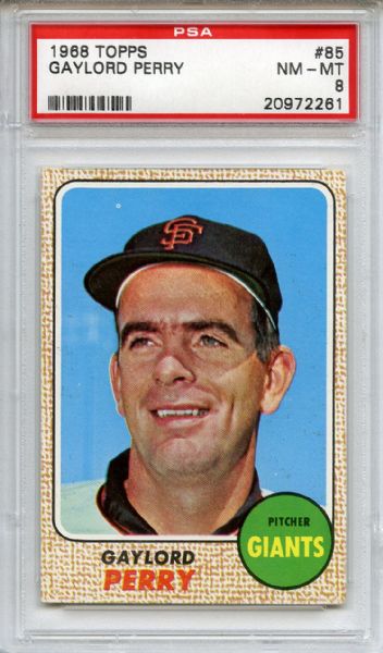 1968 Topps 85 Gaylord Perry PSA NM-MT 8