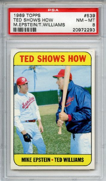 1969 Topps 539 Ted Williams Shows How PSA NM-MT 8