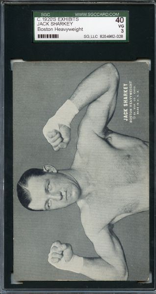 1920's Exhibits Jack Sharkey Boston Heavyweight SGC VG 40 / 3