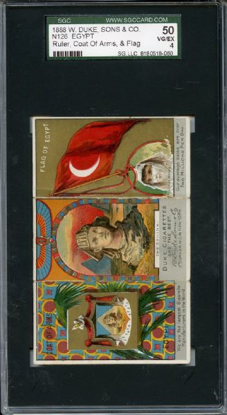 N126 1888 W Duke, Sons & Co - Rulers, Flags & Coats of Arms Egypt SGC VG/EX 50 / 4