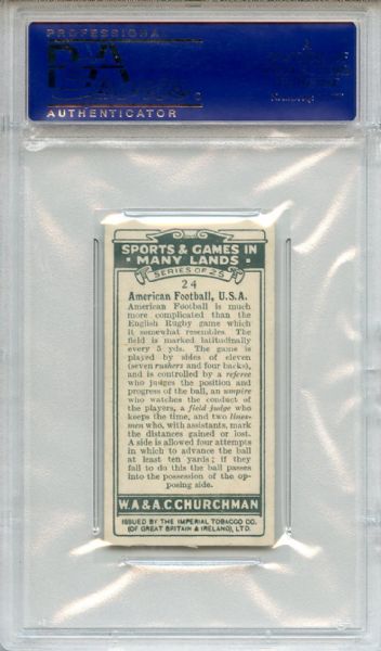 1929 WA & AC Churchman Sports and Games 24 Football USA PSA EX 5