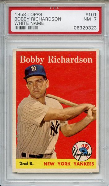 1958 Topps 101 Bobby Richardson PSA NM 7