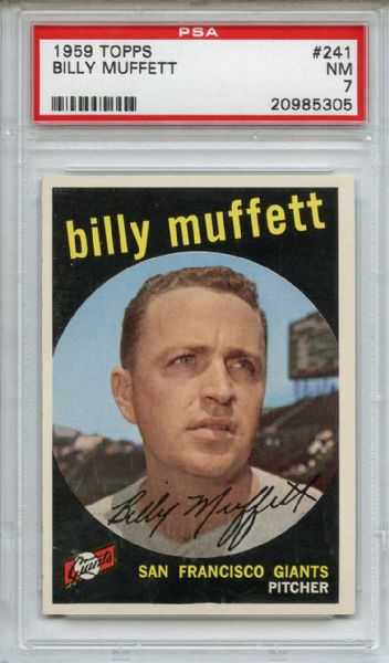 1959 Topps 241 Billy Muffett PSA NM 7