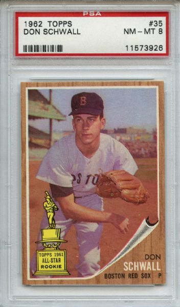 1962 Topps 35 Don Schwall PSA NM-MT 8