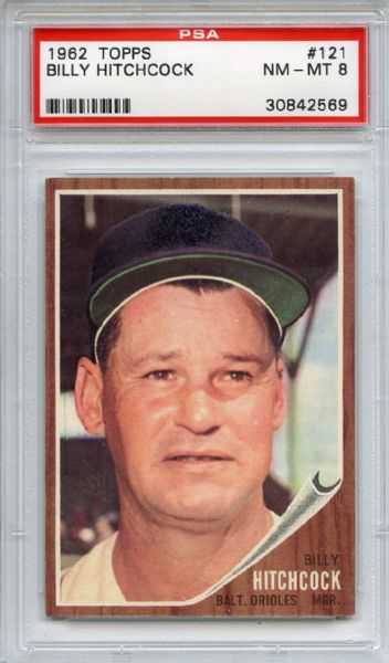 1962 Topps 121 Billy Hitchcock PSA NM-MT 8