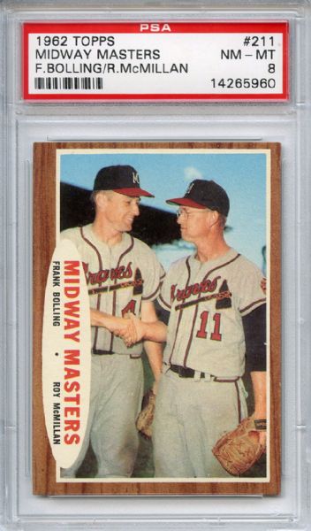 1962 Topps 211 Midway Masters PSA NM-MT 8