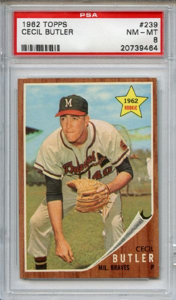 1962 Topps 239 Cecil Butler PSA NM-MT 8