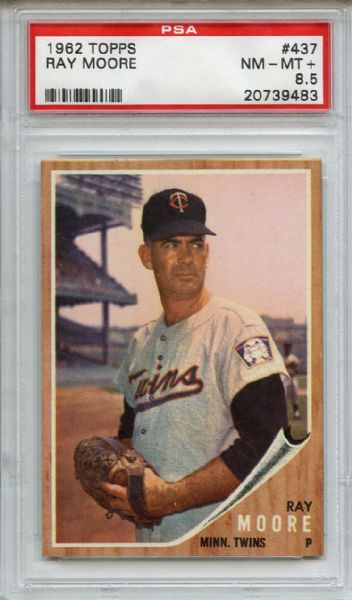 1962 Topps 437 Ray Moore PSA NM-MT+ 8.5