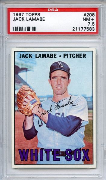 1967 Topps 208 Jack Lamabe PSA NM+ 7.5