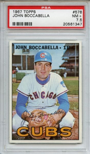 1967 Topps 578 John Boccabella PSA NM+ 7.5