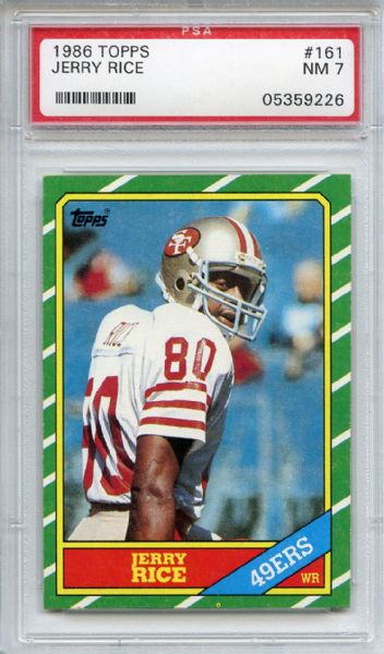 1986 Topps 161 Jerry Rice Rookie PSA NM 7