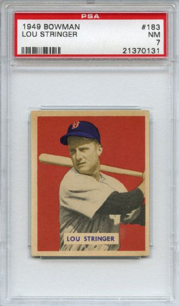 1949 Bowman 183 Lou Stringer PSA NM 7