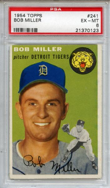 1954 Topps 241 Bob Miller PSA EX-MT 6