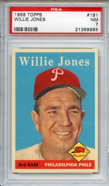 1958 Topps 181 Willie Jones PSA NM 7