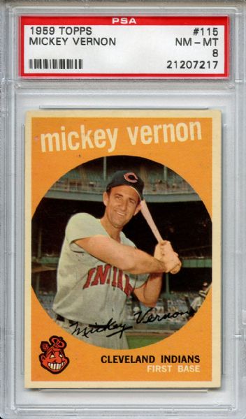 1959 Topps 115 Mickey Vernon PSA NM-MT 8
