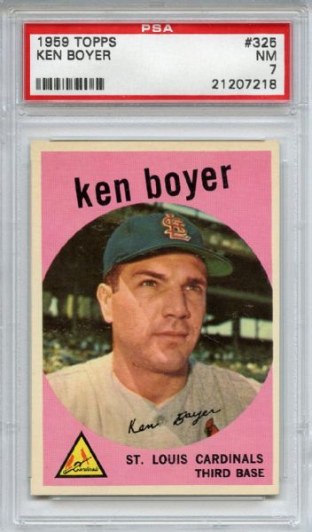 1959 Topps 325 Ken Boyer PSA NM 7