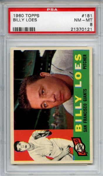 1960 Topps 181 Billy Loes PSA NM-MT 8