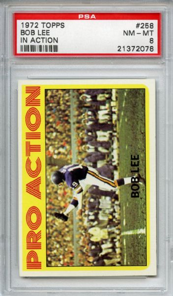 1972 Topps 258 Bob Lee In Action PSA NM-MT 8
