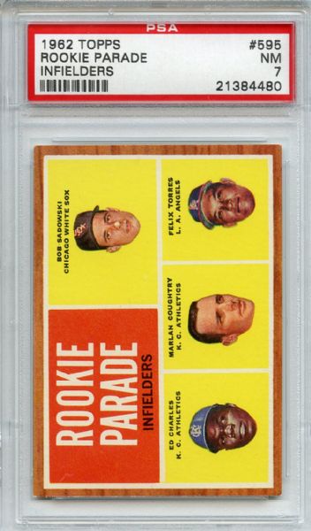 1962 Topps 595 Rookie Parade Infielders PSA NM 7