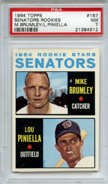 1964 Topps 167 Lou Piniella RC PSA NM 7