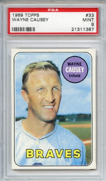 1969 Topps 33 Wayne Causey PSA MINT 9