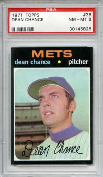 1971 Topps 36 Dean Chance PSA NM-MT 8