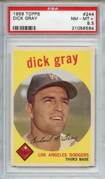 1959 Topps 244 Dick Gray PSA NM-MT+ 8.5