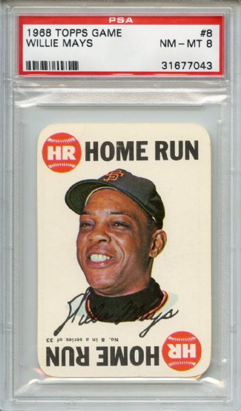 1968 Topps Game 8 Willie Mays PSA NM-MT 8