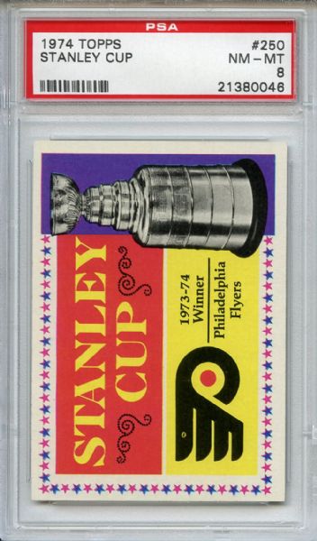 1974 Topps 250 Stanley Cup PSA NM-MT 8