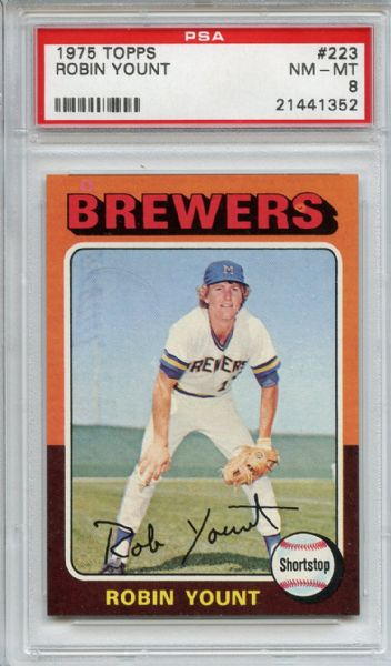 1975 Topps 223 Robin Yount RC PSA NM-MT 8