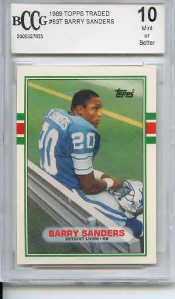1989 Topps Traded 83T Barry Sanders RC BCCG 10