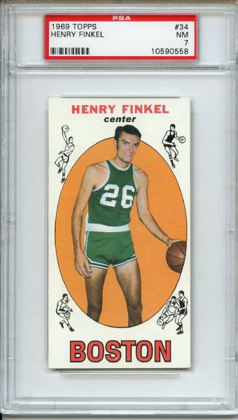 1969 Topps 34 Henry Finkel PSA NM 7