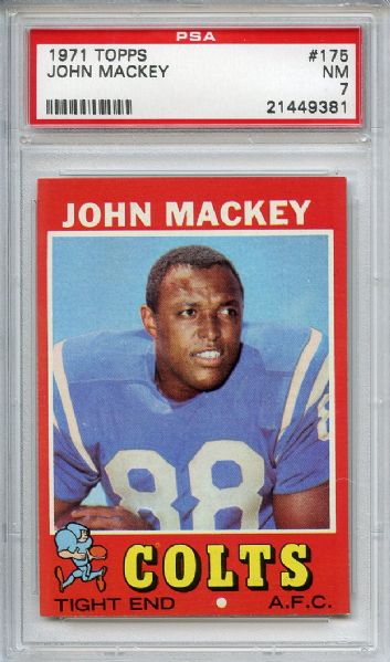 1971 Topps 175 John Mackey PSA NM 7