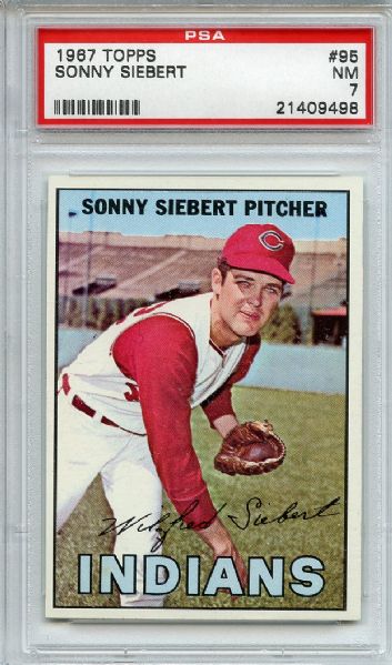 1967 Topps 95 Sonny Siebert PSA NM 7