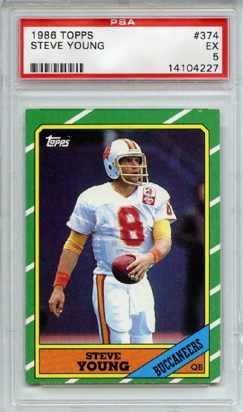 1986 Topps 374 Steve Young RC PSA EX 5