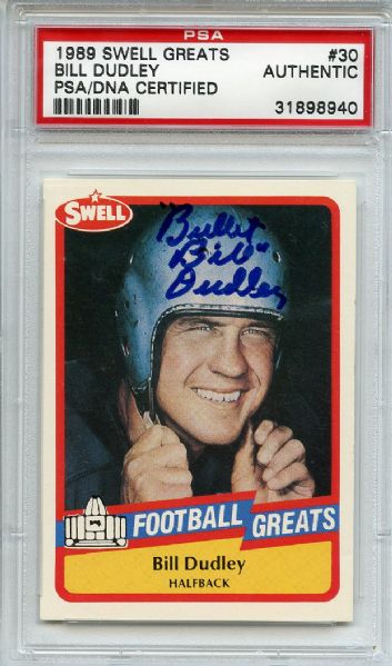Bill Dudley Signed 1989 Swell Greats PSA/DNA