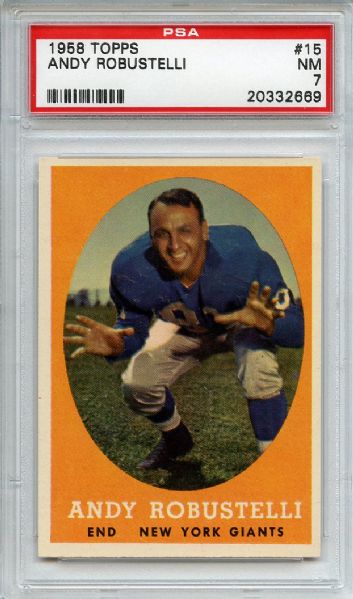 1958 Topps 15 Andy Robustelli PSA NM 7