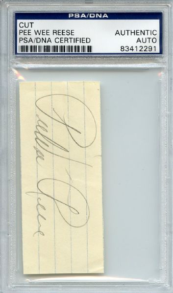 Pee Wee Reese Signed Cut Signature PSA/DNA