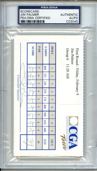Jim Palmer Signed Golf Scorecard PSA/DNA