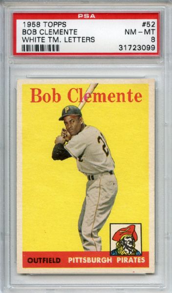 1958 Topps 52 Roberto Clemente PSA NM-MT 8