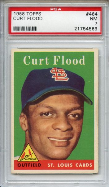 1958 Topps 464 Curt Flood RC PSA NM 7