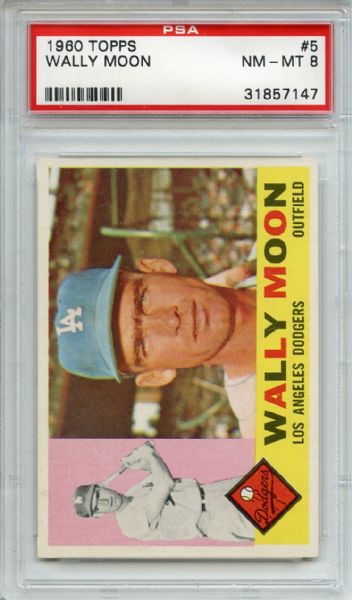 1960 Topps 5 Wally Moon PSA NM-MT 8