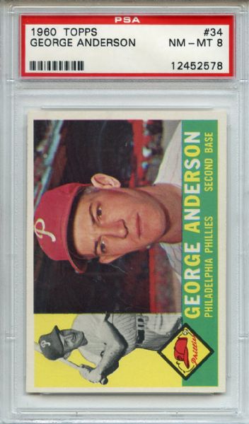 1960 Topps 34 George Sparky Anderson PSA NM-MT 8