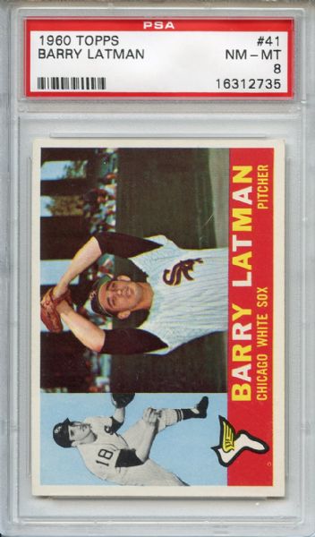 1960 Topps 41 Barry Latman PSA NM-MT 8