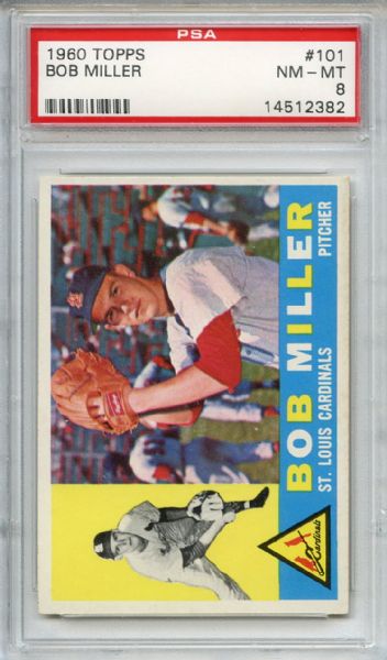 1960 Topps 101 Bob Miller PSA NM-MT 8