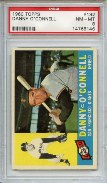1960 Topps 192 Danny O'Connell PSA NM-MT 8