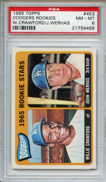 1965 Topps 453 Los Angeles Dodgers Rookies PSA NM-MT 8