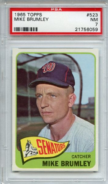 1965 Topps 523 Mike Brumley PSA NM 7